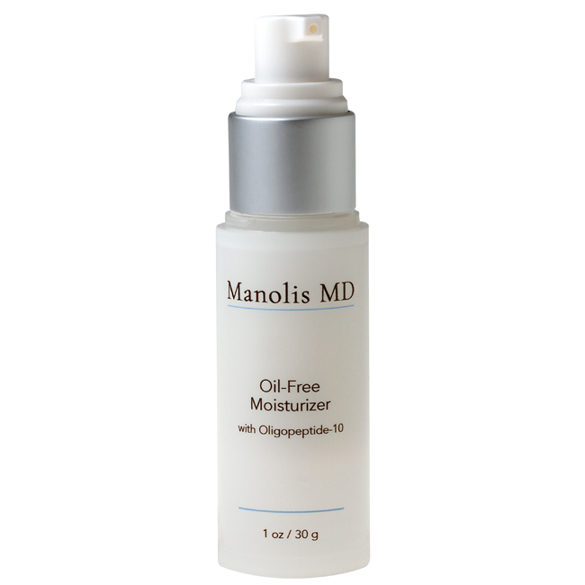 The Manolis MD Skin Care Oil Free Moisturizer is a 100% oil-free for clients with combination or acne prone skin. This product when applied gives the skin a shine free look.