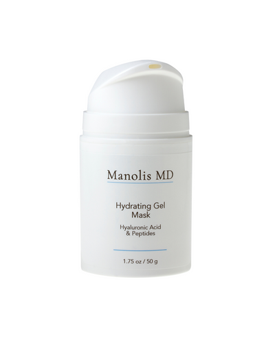 The Hydrating Gel Mask is a unique hyaluronic acid-based, oil-free gel designed to enhance skin moisture and improve the appearance of fine line and wrinkles. This mask can be used on all skin types. Applied over your entire face as a clear gel, allowed to dry 10 minutes and then removed with warm water.  It is a super moisturizer that hydrates the skin and leaves it satiny smooth and ready for makeup. 